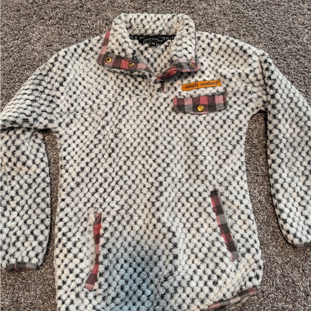 Simply Southern Kids' Checkered Fleece Jacket